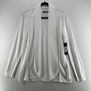 Cyrus Open Front Cardigan Size S Shawl Collar Soft Knit Draped Lightweight White